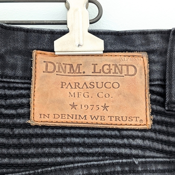 Parasuco Men's Moto / Biker Fit Distressed Black Jeans ~ Size 38 - Picture 5 of 12